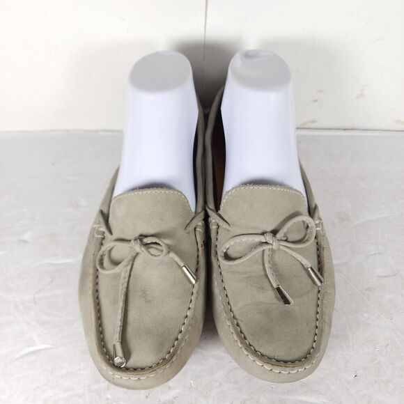Mercanti Fiorentini Women's US11B Gray Suede Bow Flat Driving Loafer Shoes - Picture 3 of 16